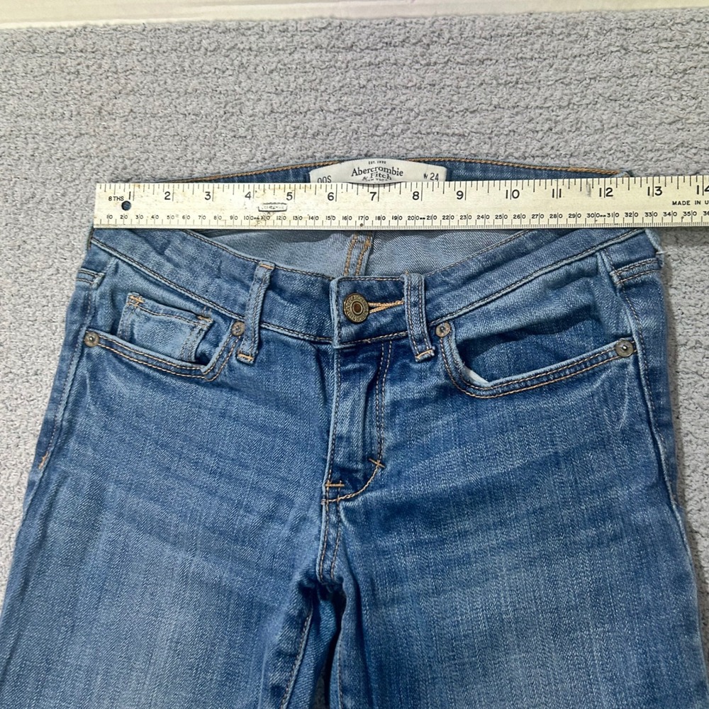 Abercrombie & Fitch Jeans Ultra Low Rise Slim Straight 00 Blue Y2K Vintage 2000s - Picture 2 of 9